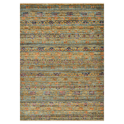 Legacy Transitional Hand-Knotted Orange Area Rug