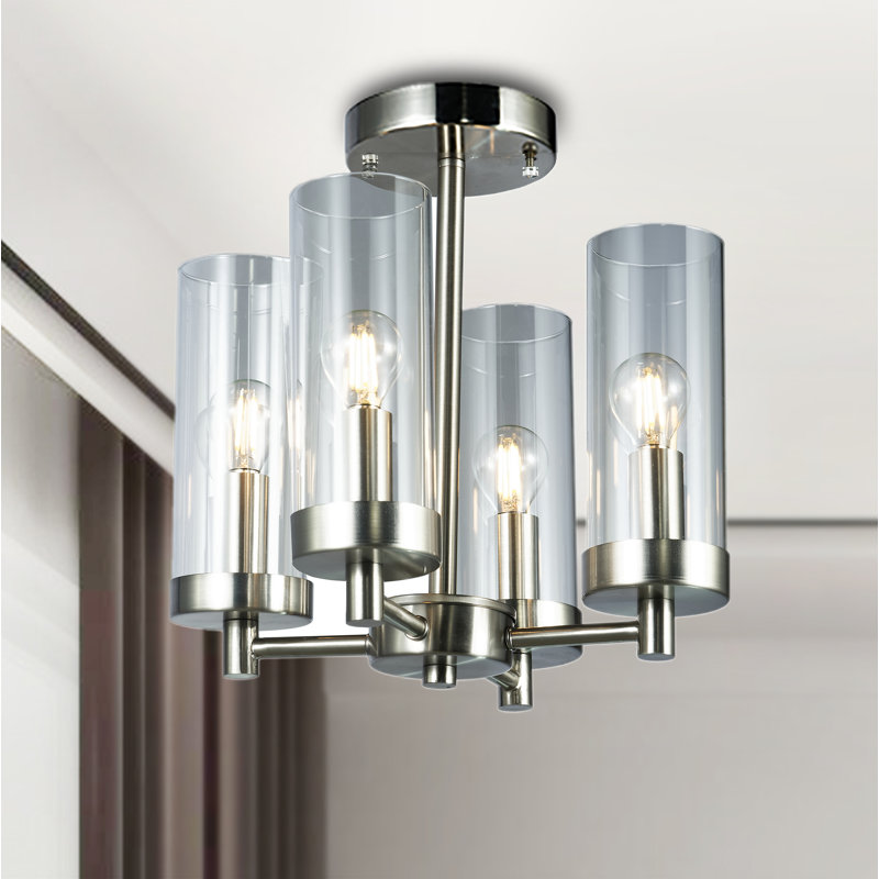 WaKeeney Glass Semi Flush Mount