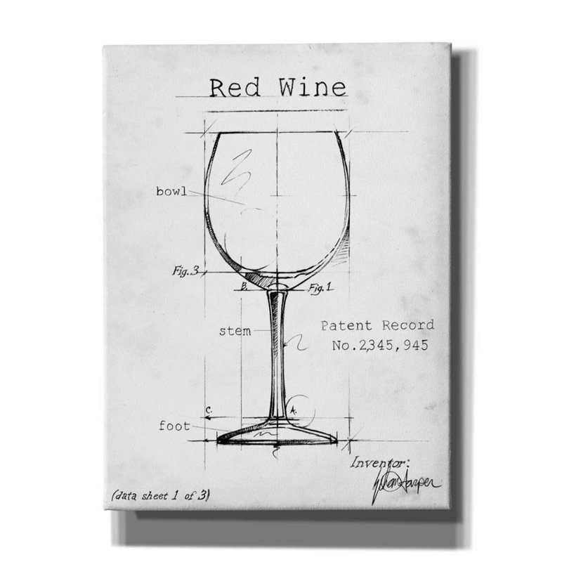 " Barware Blueprint III " by Ethan Harper, 16" H x 12" W x 0.75" D