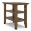 Table de bout transitionnelle en bois massif avec 2 tablettes ouvertes Acadian-1039103051-1063236911