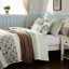 Courtepointe double / grand 6 avec coussins décoratifs - sauge, coton, literie de style double / grand, bride, option chambre à coucher de charme