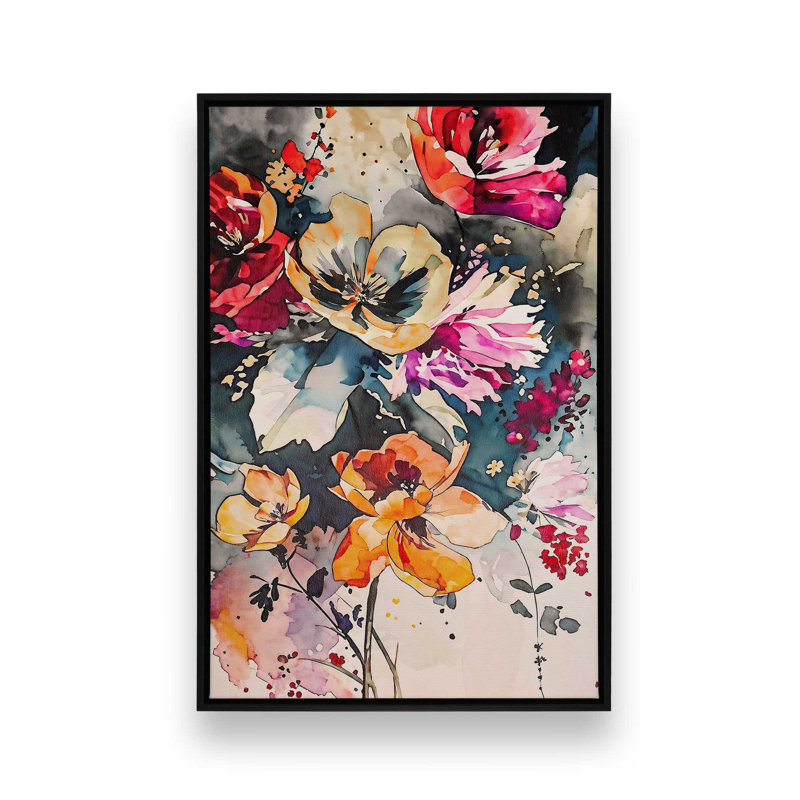 Bold Bloom I, Impression encadrée sans passe-partout, H 30,75 po x l 20,75 po, Noir satiné