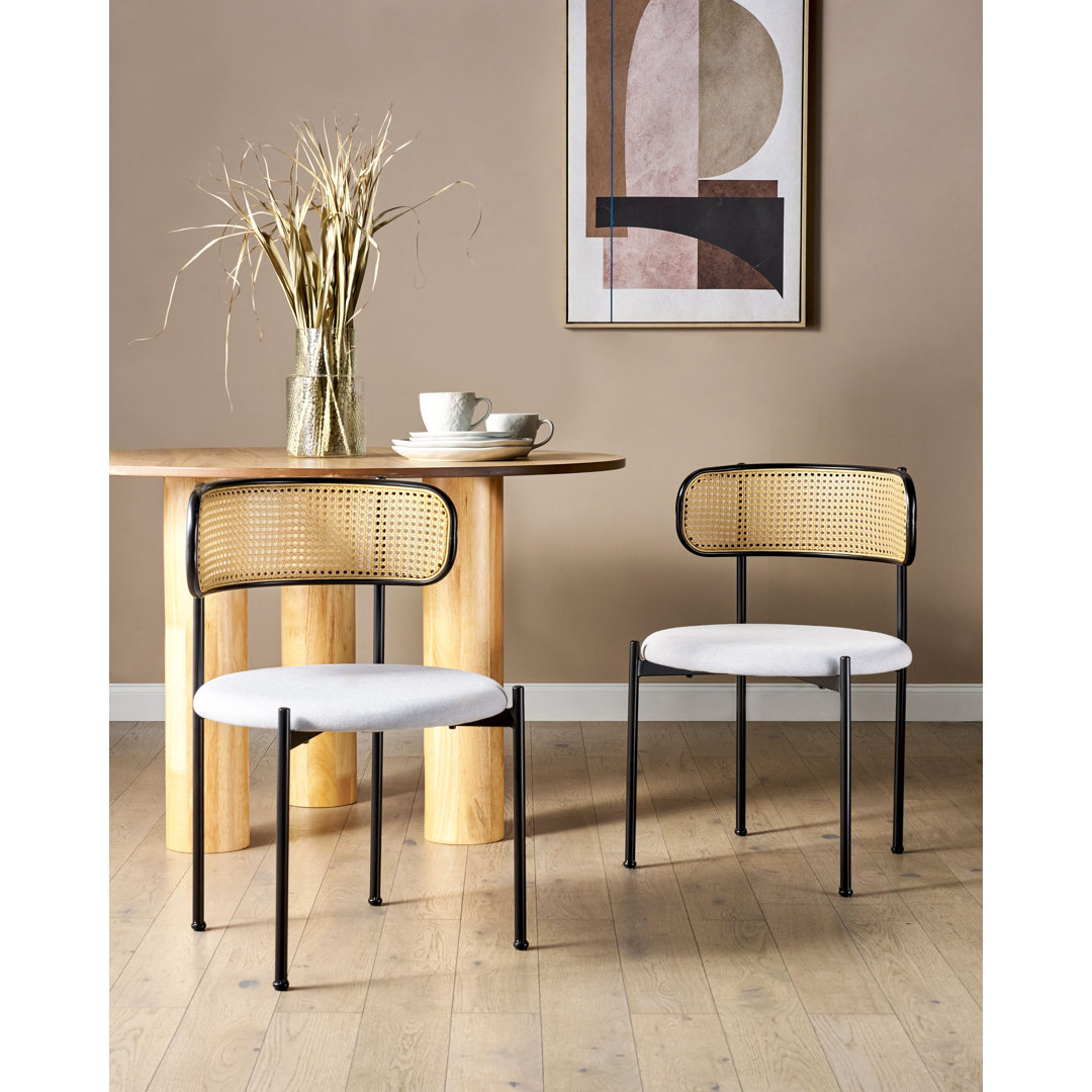 Amerissa 43cm H Linen Upholstered Spindle Side Chair