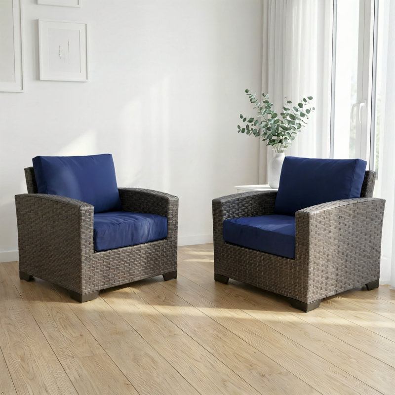 Chaise avec coussin (1 boîte), Marine