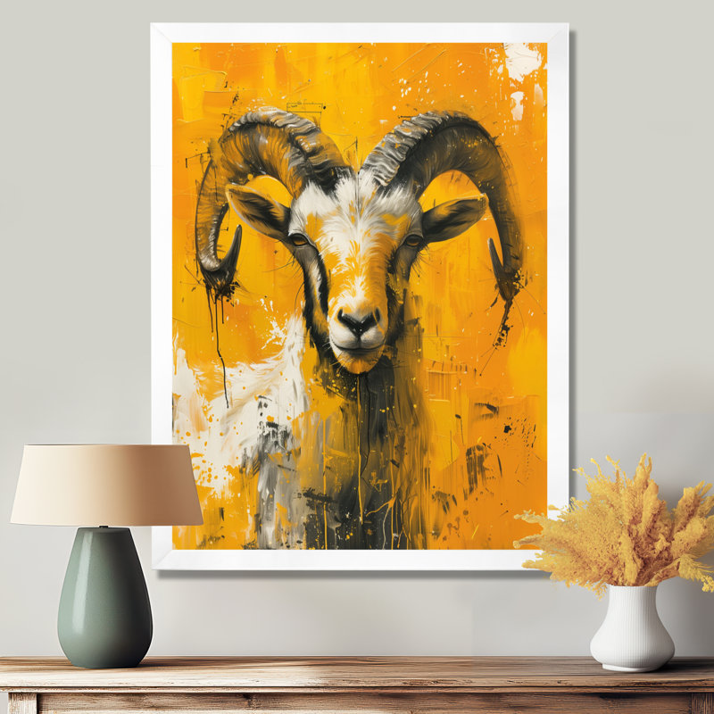Impression d'art mural blanc, jaune, astrologie, création de soleil, Capricorne, H 44 po x l 34 po x P 1,5 po