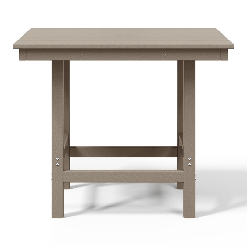 36" Square Patio Dining Table, Weathered Wood