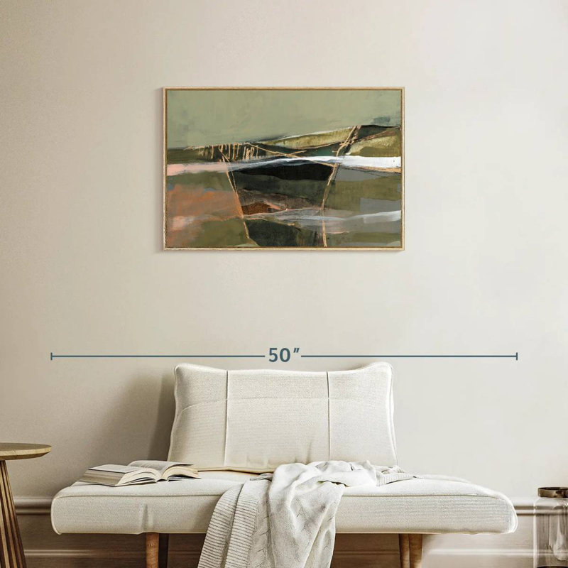 Horizon réfracté I, Cadre flottant en bois naturel, 31 po x 21 po