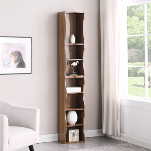 Ultra - Thin 8 Layer Adjustable Shelf Bookshelf With Wavy Border For Multi Functional Use In Home Office, Exquisite Detachable Upper And Lower Cabinets, Strong Structure Fall Hardware, Waterproof