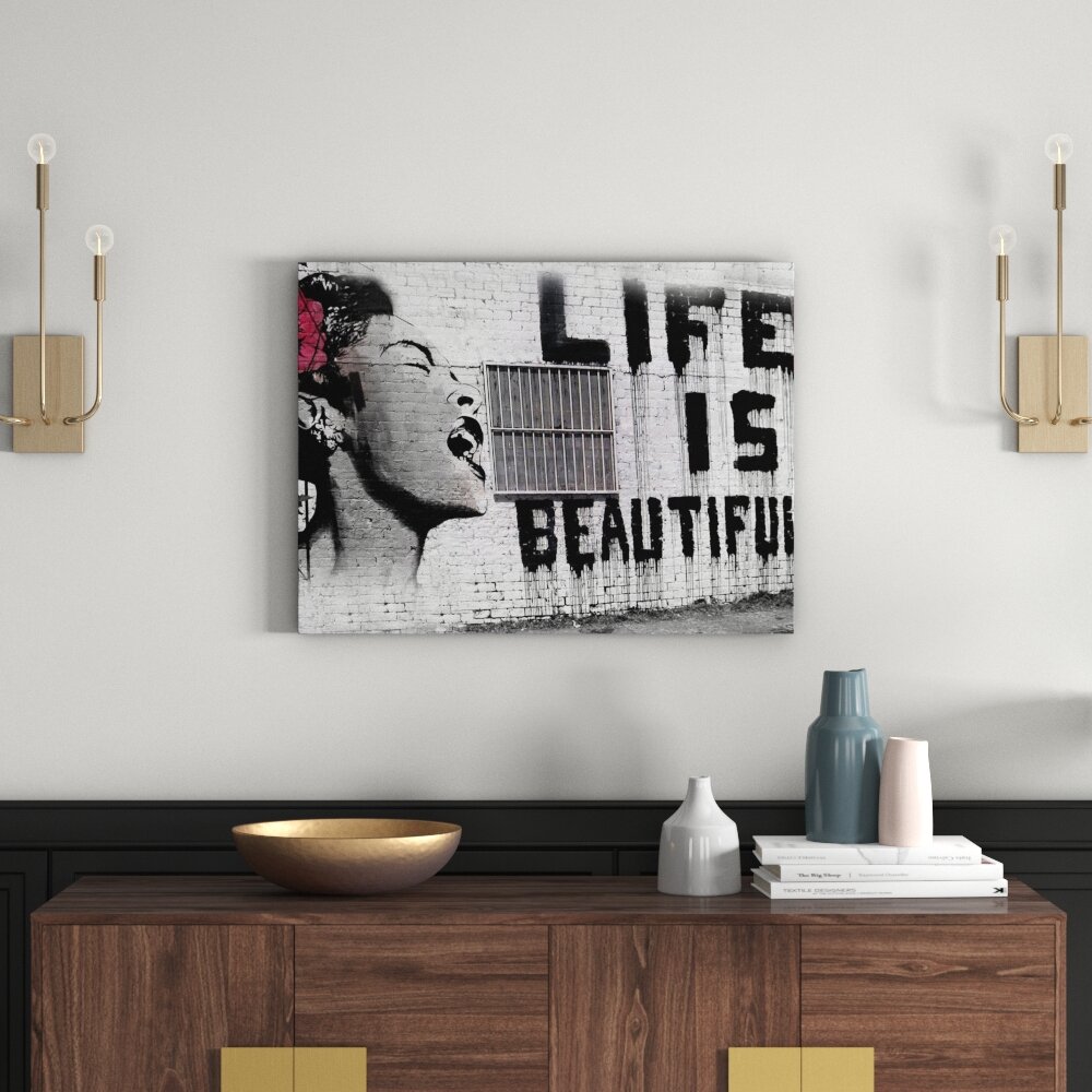 Leinwandbild Life is Beautiful von Banksy