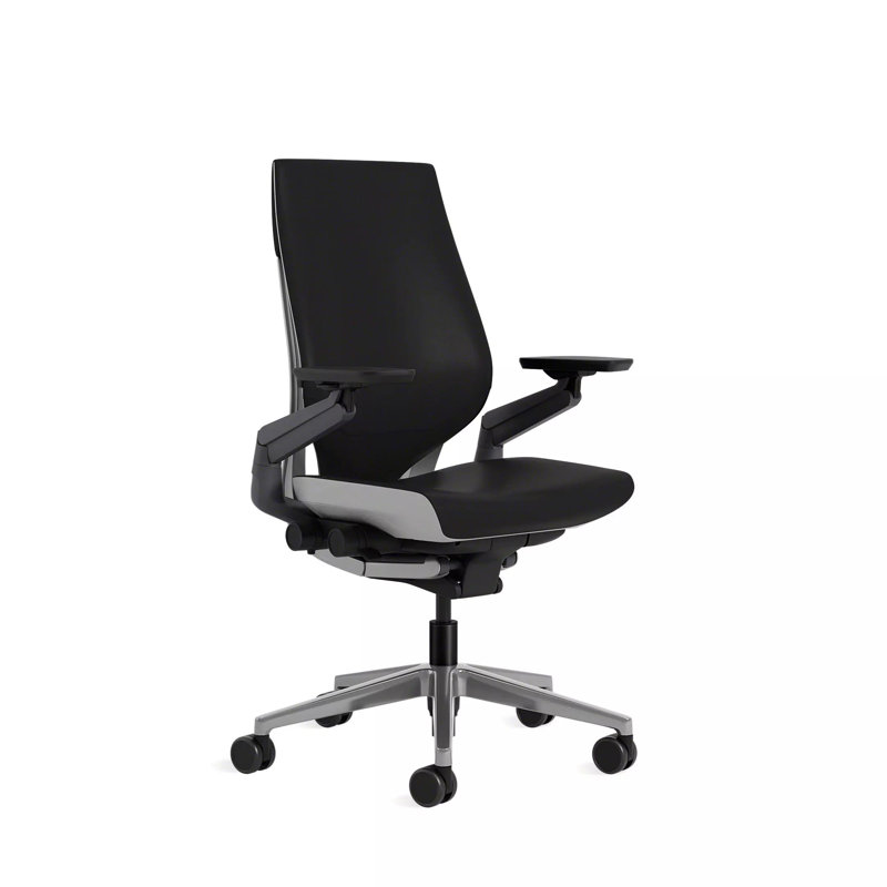Steelcase Gesture Executive Leather Chair, Seagull, Carpet, Ebony