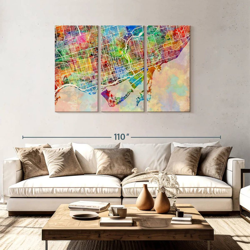 Aliaz Toronto Street Map I, 48" H x 74" W