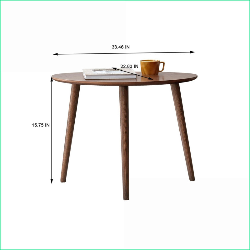 Table basse Mid-Century en chêne massif pour petits espaces, hauteurs décalées, facile à assembler