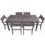 Ensemble repas d'extérieur 7 pièces avec coussins, 6 chaises modernes et 1 grande table-459682197