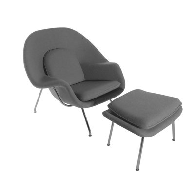 Chaise de patio avec coussins et repose-pieds Menahga