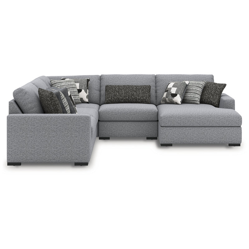 Canapé modulaire 5 pièces avec méridienne Bealton, H 41 po x l 134 po x P 134 po, Orienté à gauche (vu de face)