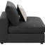 Fauteuil rembourré gris anthracite rembourré avec coussins amovibles, conception modulaire pour sièges flexibles, sièges rembourrés en plumes et coussins décoratifs moelleux, mesurant 33 pouces de hauteur, 38 de largeur, 41 de profondeur
