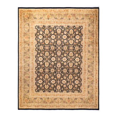 Denrow Hand Knotted Wool Traditional Mogul Black Area Rug 8' 3"" x 10' 5 -  Isabelline, 4377F6744A7A4811A319827D16D58423