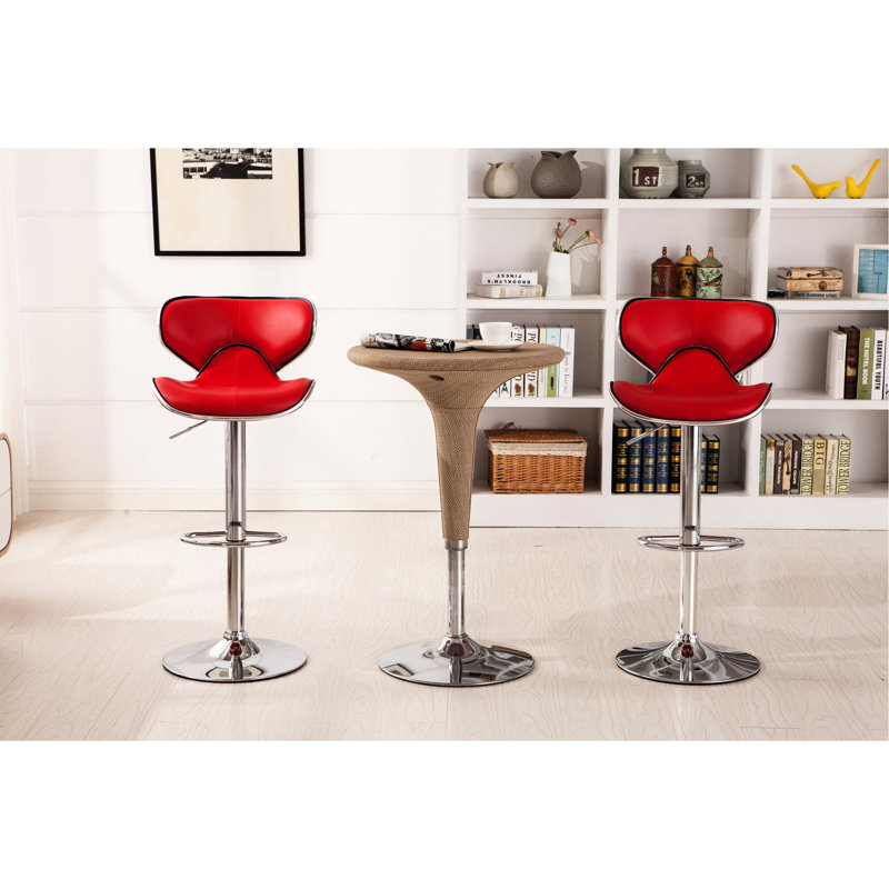 2 - Réglable, - Base, siège en similicuir avec paire de coussins pivotants, hauteur réglable de 34 po à 42,5 po, l 17,75 po x P 21,25 po, 360 degrés