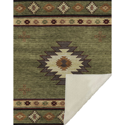 Couverture Sherpa verte One Pixie Street 50 po x 70 po
