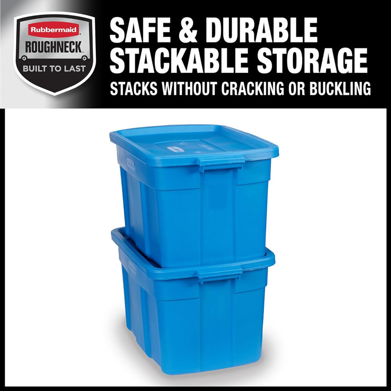 Sacs de rangement Rubbermaid Roughneck, 25 gallons, paquet de 4, bleu héritage