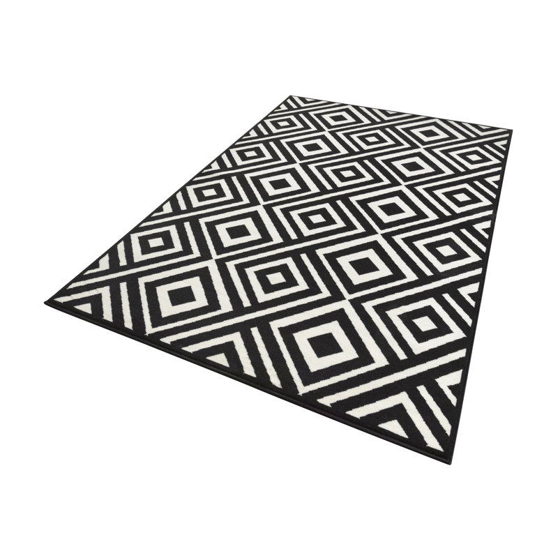 Velours Machine Woven Black/White Indoor Rug, Rechteckig 200 x 290 cm