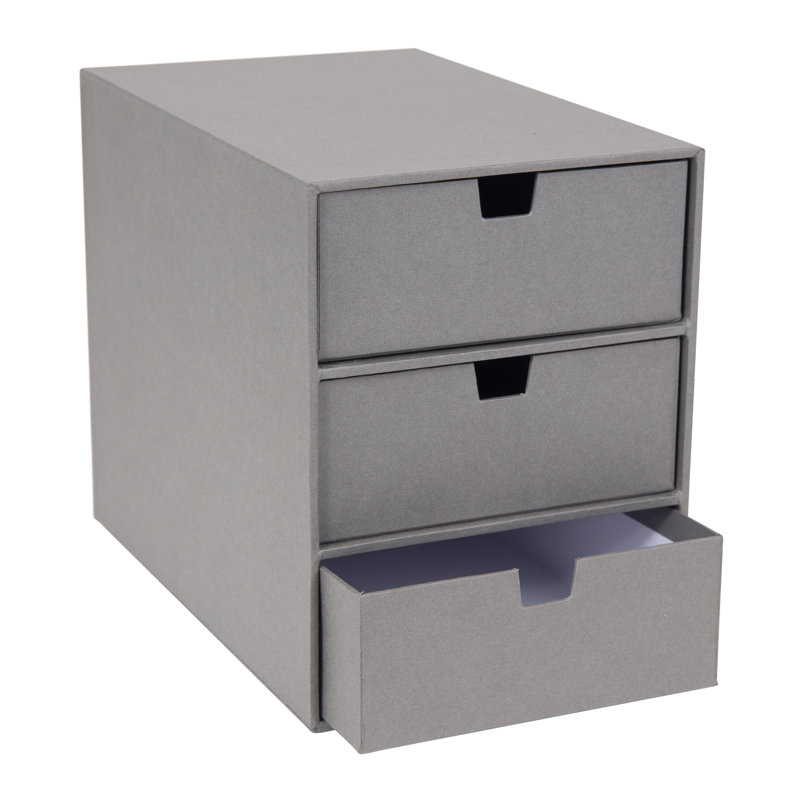 Organisateur de bureau à 3 tiroirs Bigso, Gris clair
