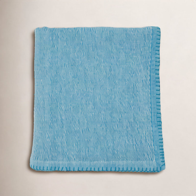 Sevan Collection Hand Woven Throw Blanket, Aqua