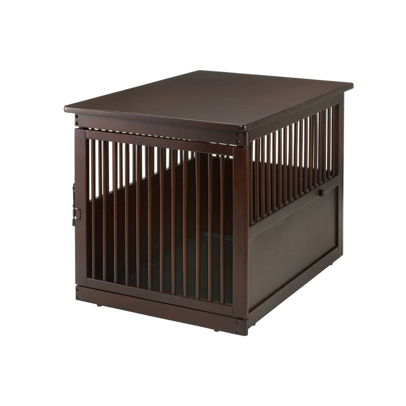 Casier tissé pour animaux table d'appoint, H 29,9 po x l 29,5 po x P 41,5 po, Brun foncé