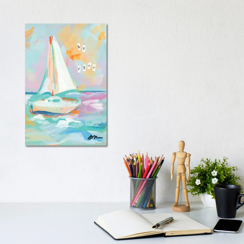 Sailboat II 1 Piece Wrapped Canvas Wall Art, 20.32 cm H x 30.48 cm W