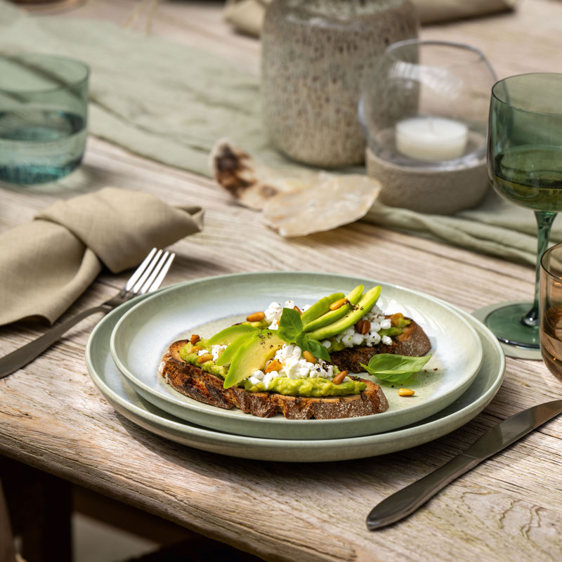 Villeroy & Boch - Assiette plate Alga Perlemor, 10,5 po, grande assiette en porcelaine de qualité supérieure, va au lave-vaisselle, va au micro-ondes, vert