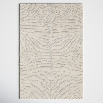 Carmen Animal Print Handmade Tufted Wool Gray/Beige Area Rug