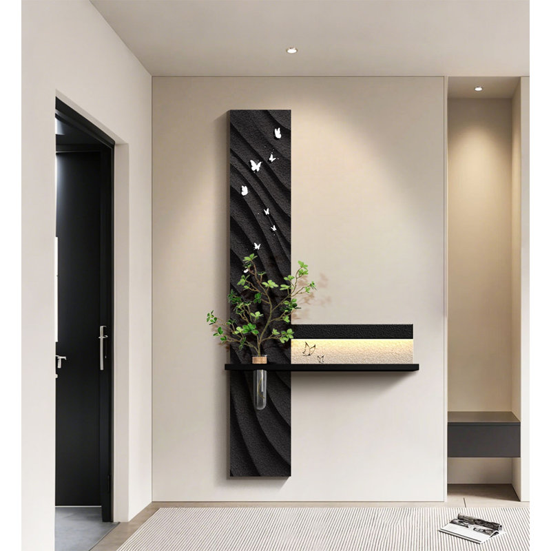 Simple Modern Hydroponic Greenery Dimensional Sandstone Wall Decoration, 39.37" H x 19.69" W x 5.91" D