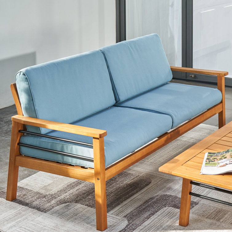 George Oliver Jeiko 60'' Eucalyptus Outdoor Patio Sofa Reviews