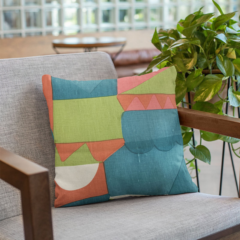 Coussin décoratif abstrait Dino, 20 po x 20 po