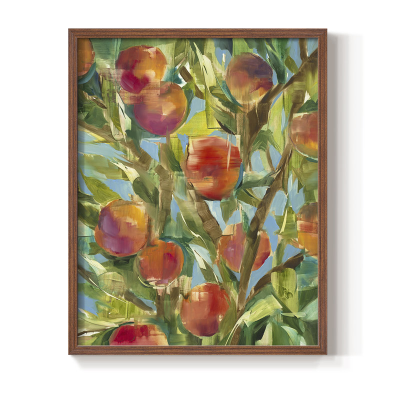 Just Peachy, reproduction encadrée - bois massif, H 30 po x l 24 po, Noyer