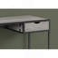Bureau d'ordinateur, bureau personnel, ordinateur portable, tiroir de rangement, l 42 po, travail, stratifié gris, métal noir, contemporain, moderne
