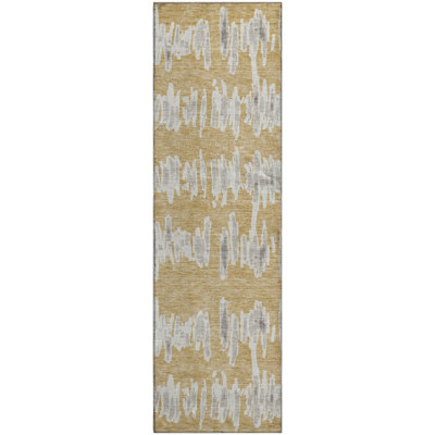 Premium Machine Washable Prisco Gold Rug