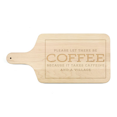 Coffee Caffeine Village Paddle Cutting Board