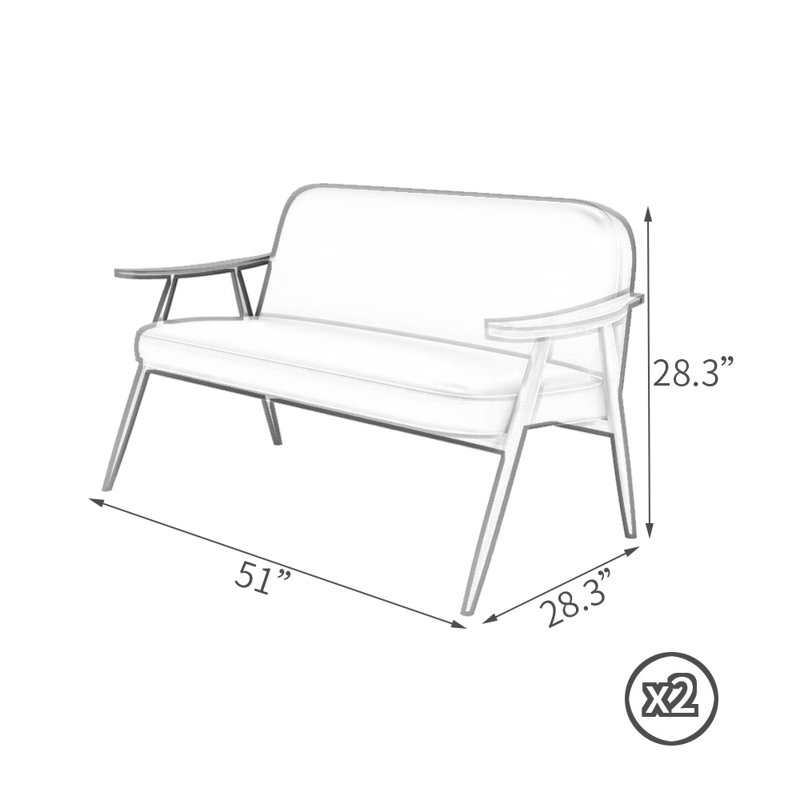 Banc de restaurant moderne et simple (ensemble de 2)., Vert