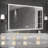60 In. W X 36 In. H Rectangular Aluminum LED Medicine Cabinet with Mirror and Flowing Light, Dimmable, Anti-Fog, Black-233385841-233385846