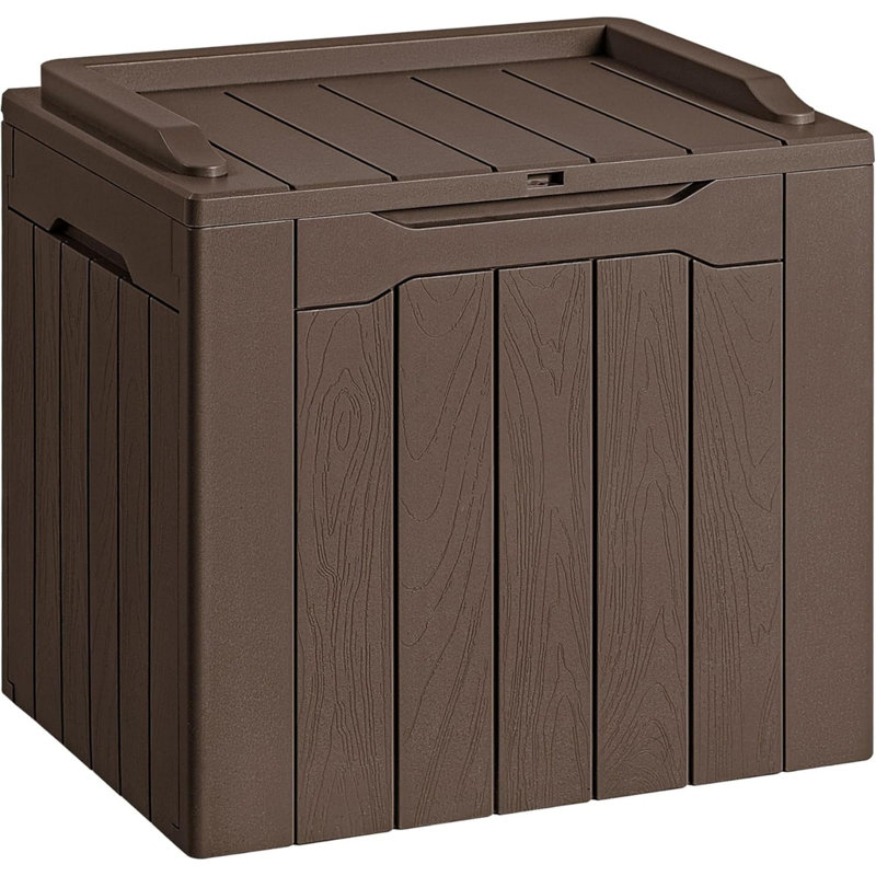 Gallon Resin Deck Box Outdoor Indoor Waterproof Storage Box For Patio Furniture Pool Accessories Storage For Cushion Garden Tools (30 Gallon