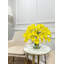 Yellow Real Touch Calla Lilies Arrangement Faux Flowers In Glass Vase-1264137273