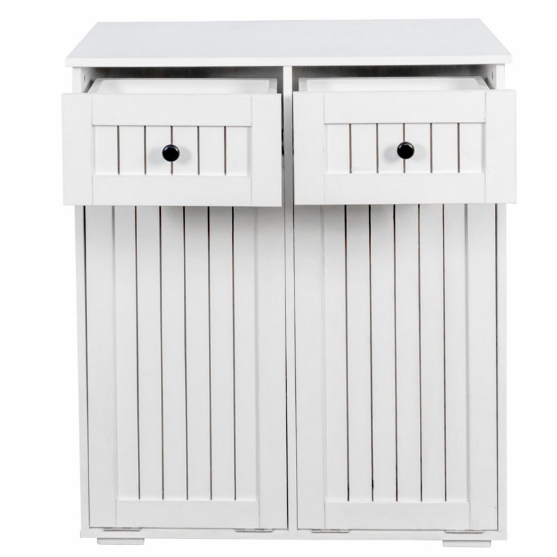 Laundry Cabinet With  2 Drawers And 2 Removable Laundry Basket