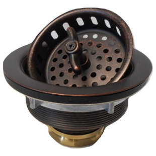 Standard 3.5" Basket Strainer Kitchen Sink Drain in Aged Copper