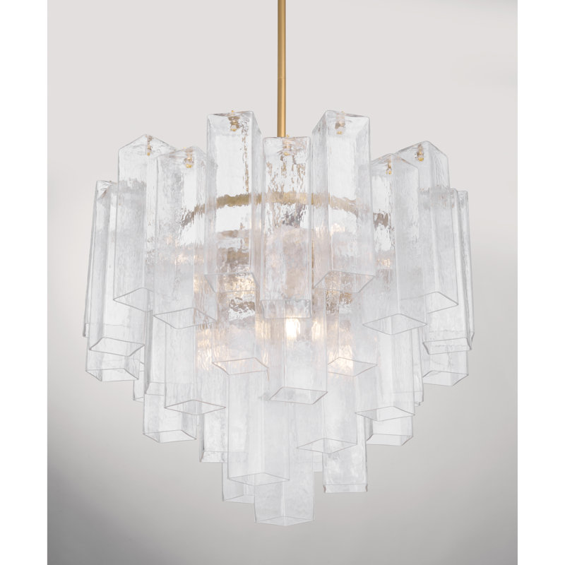 Luminaire suspendu 9 lumières 25,25 po Torvento, Clair