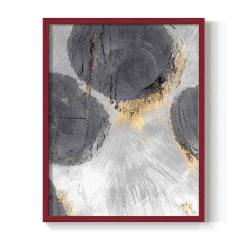 Abstrait, imprimé encadré - prêt à accrocher -, H 10 po x l 8 po, Rouge