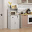 Micro-onde, armoire de rangement avec rangement, blanc
