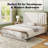 Farmhouse Wood Platform King Bed Frame with 54" Tall Geometric Headboard & Footboard, White-1552661368-1552661372