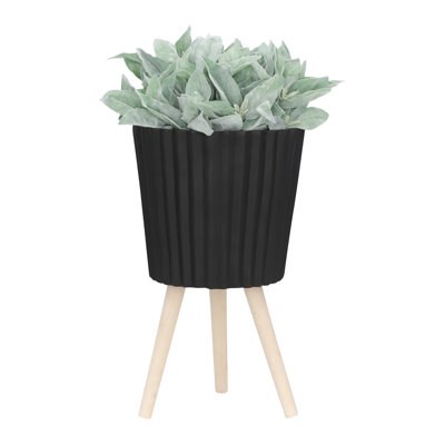 Élégant support à plante noir de 12 po pour décoration de salon