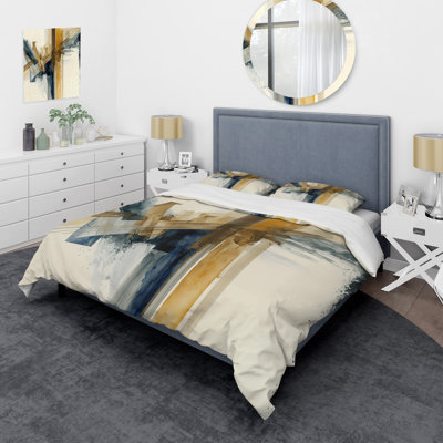 Modern Watercolor Abstract II - Ensemble de housse de couette en spirale moderne - Polyester en microfibre